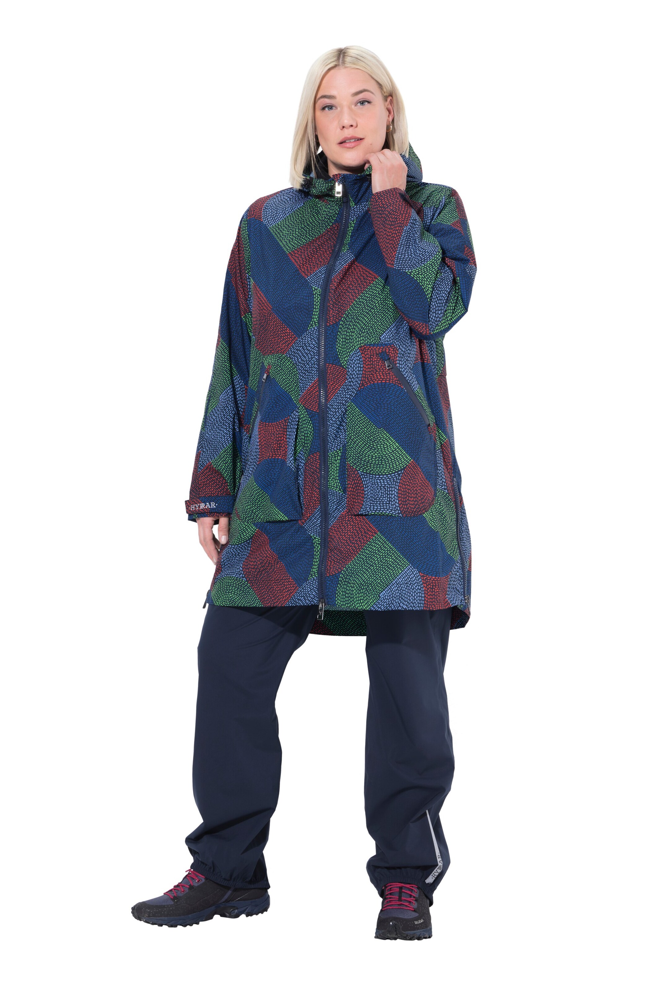 Ulla Popken Functionele mantel in Blauw: voorkant