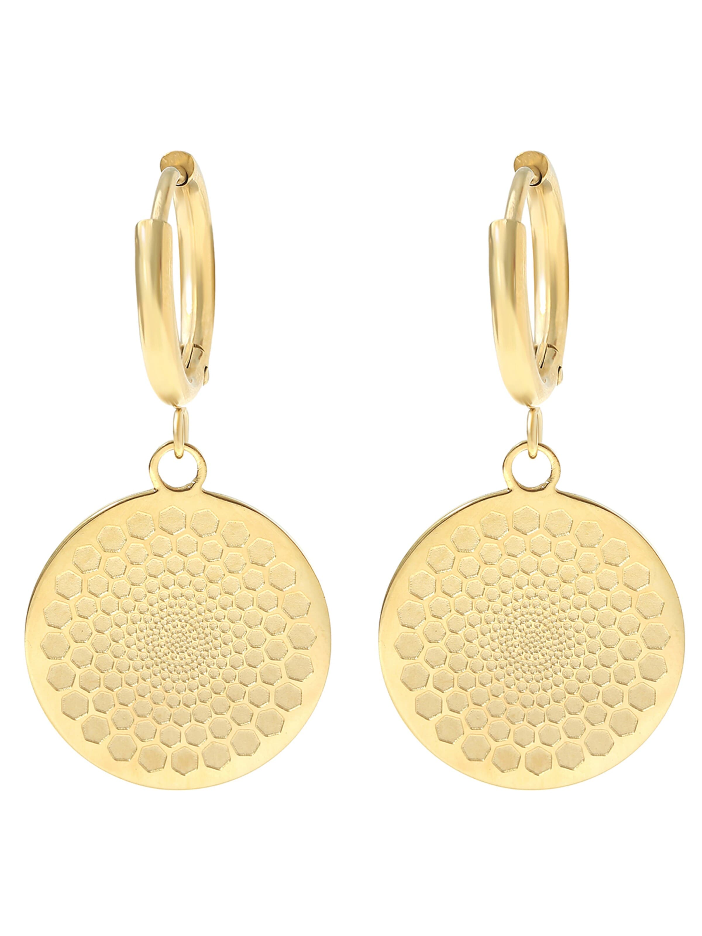 Made by Nami Earrings 'Mandala' in Gold: front