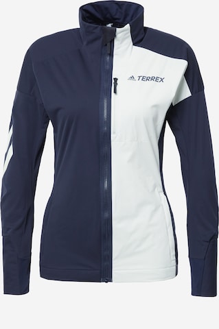 ADIDAS TERREX Sportjas 'Xperior Cross-Country Ski Soft Shell' in Blauw: voorkant