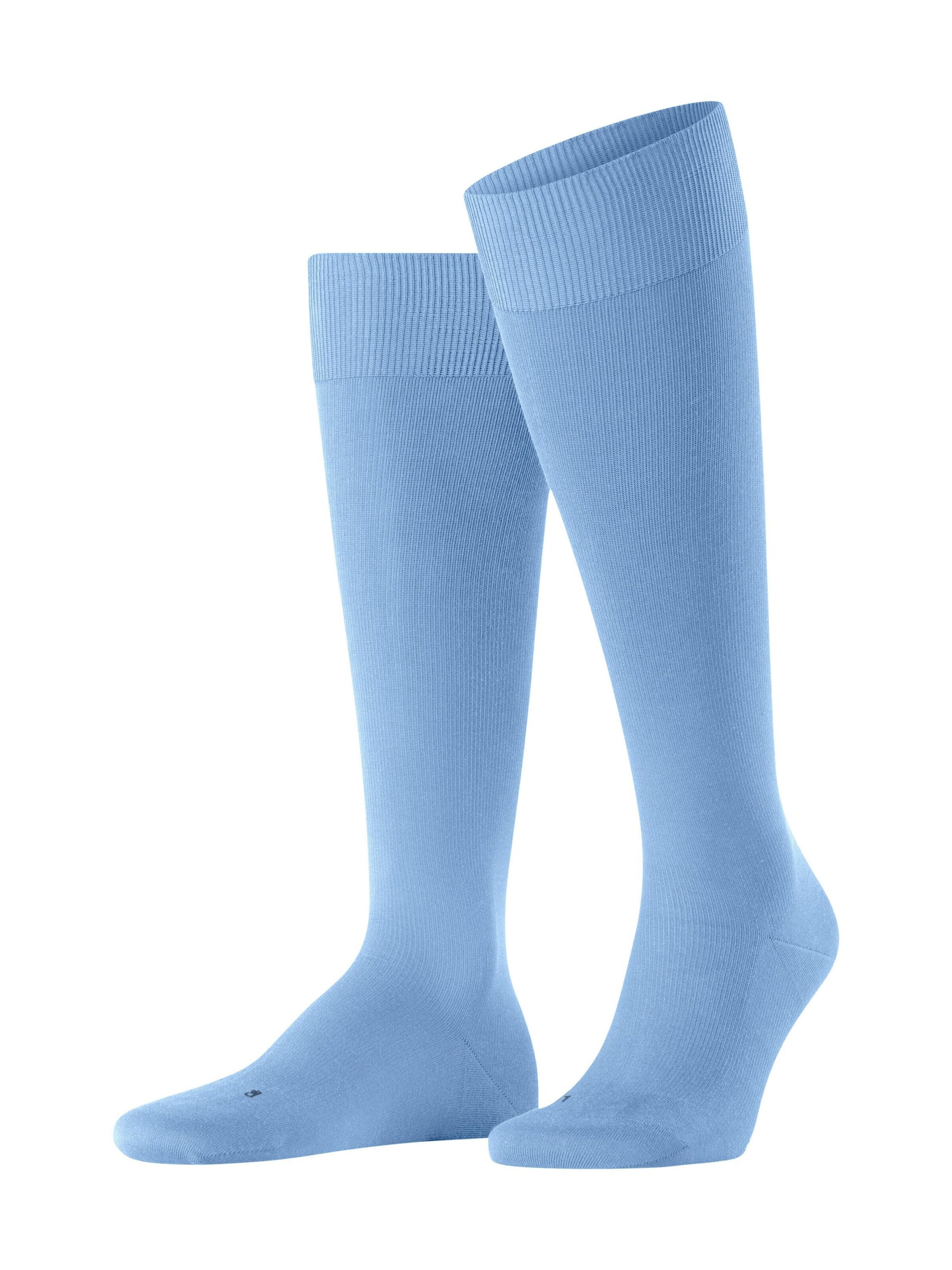 FALKE Kniestrümpfe 'Energizing Cotton'‌‌‌‌‌‌‌‌ in Blau: Vorderseite