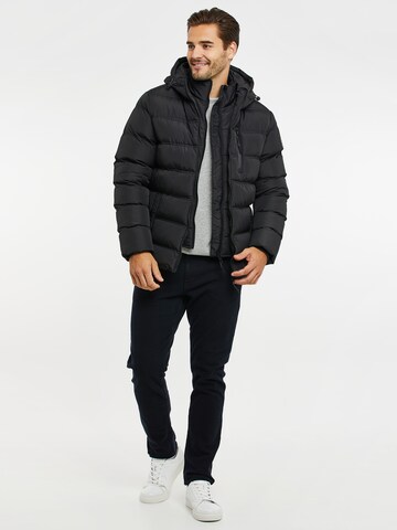 Threadbare Winterjas 'Stadium' in Zwart