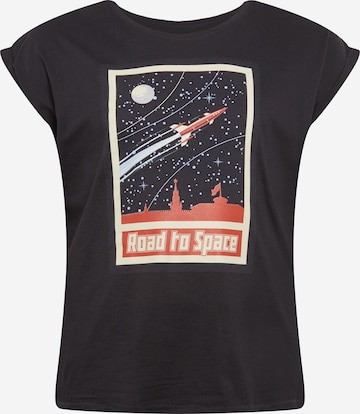 juoda Merchcode Marškinėliai 'Road To Space': priekis