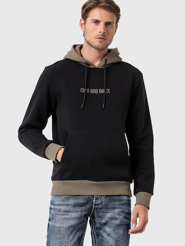 Sweat-shirt CIPO & BAXX en noir : devant