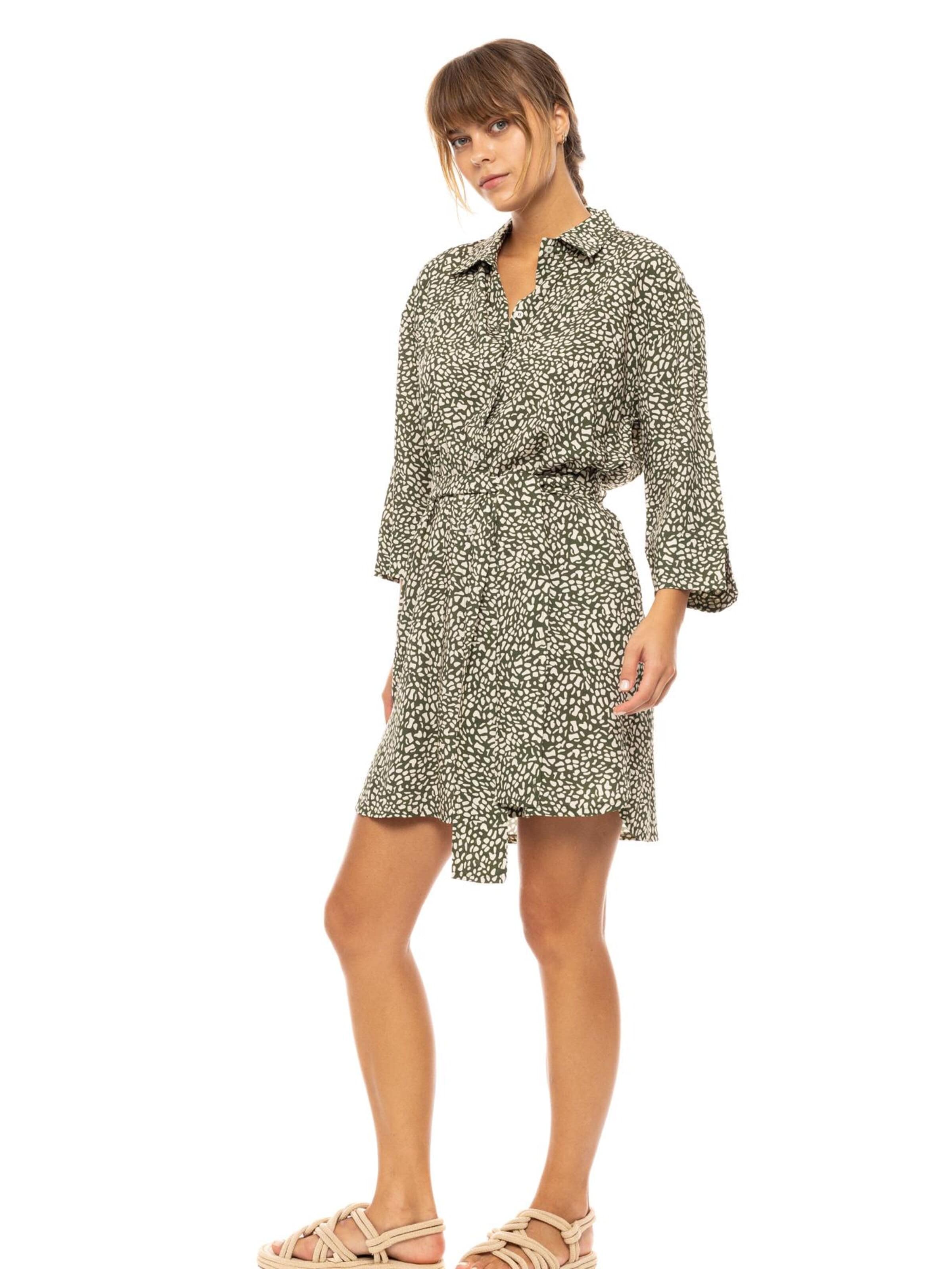 Pink Label Blousejurk 'BEACHWEAR DITSY GREEN' in Groen