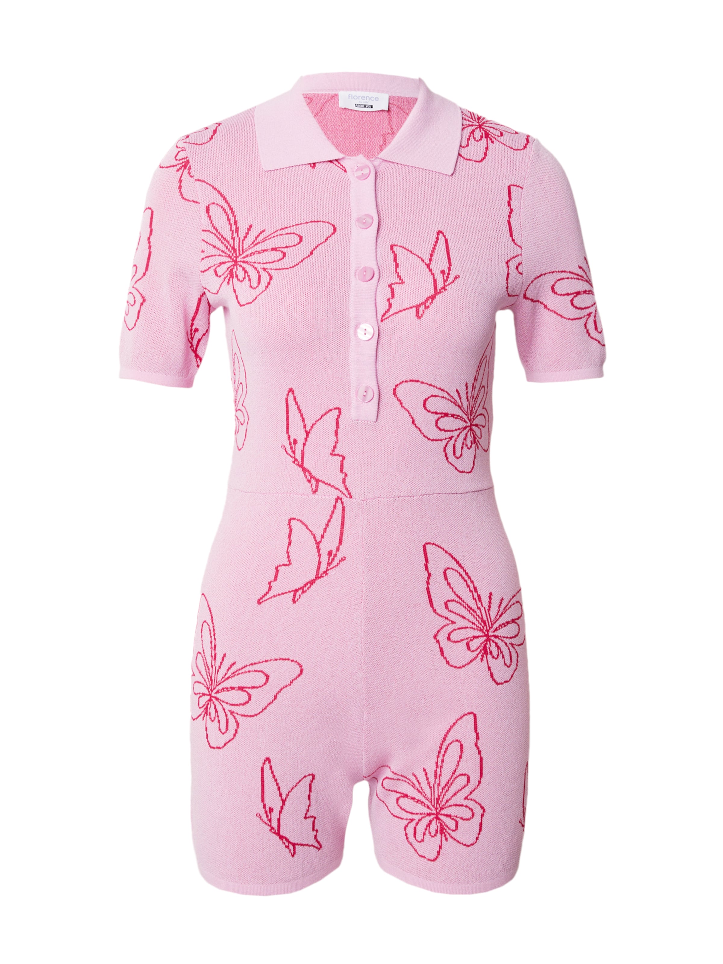 rozā florence by mills exclusive for ABOUT YOU Kombinezons &#x27;Happy Hour&#x27;: no priekšpuses