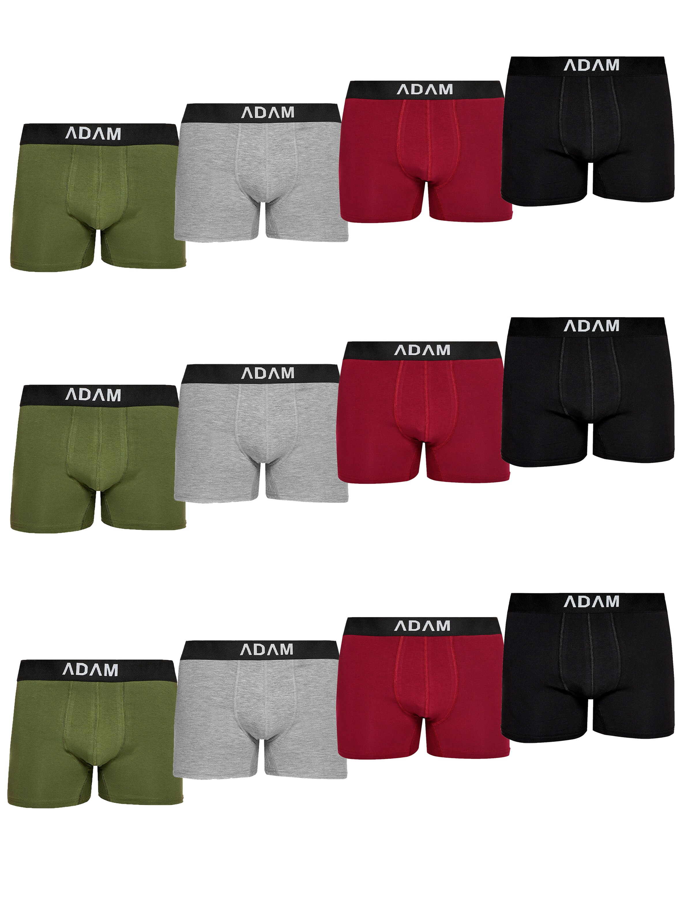 Adam Boxershorts '12er Pack'‌ in rubinrot, Produktansicht