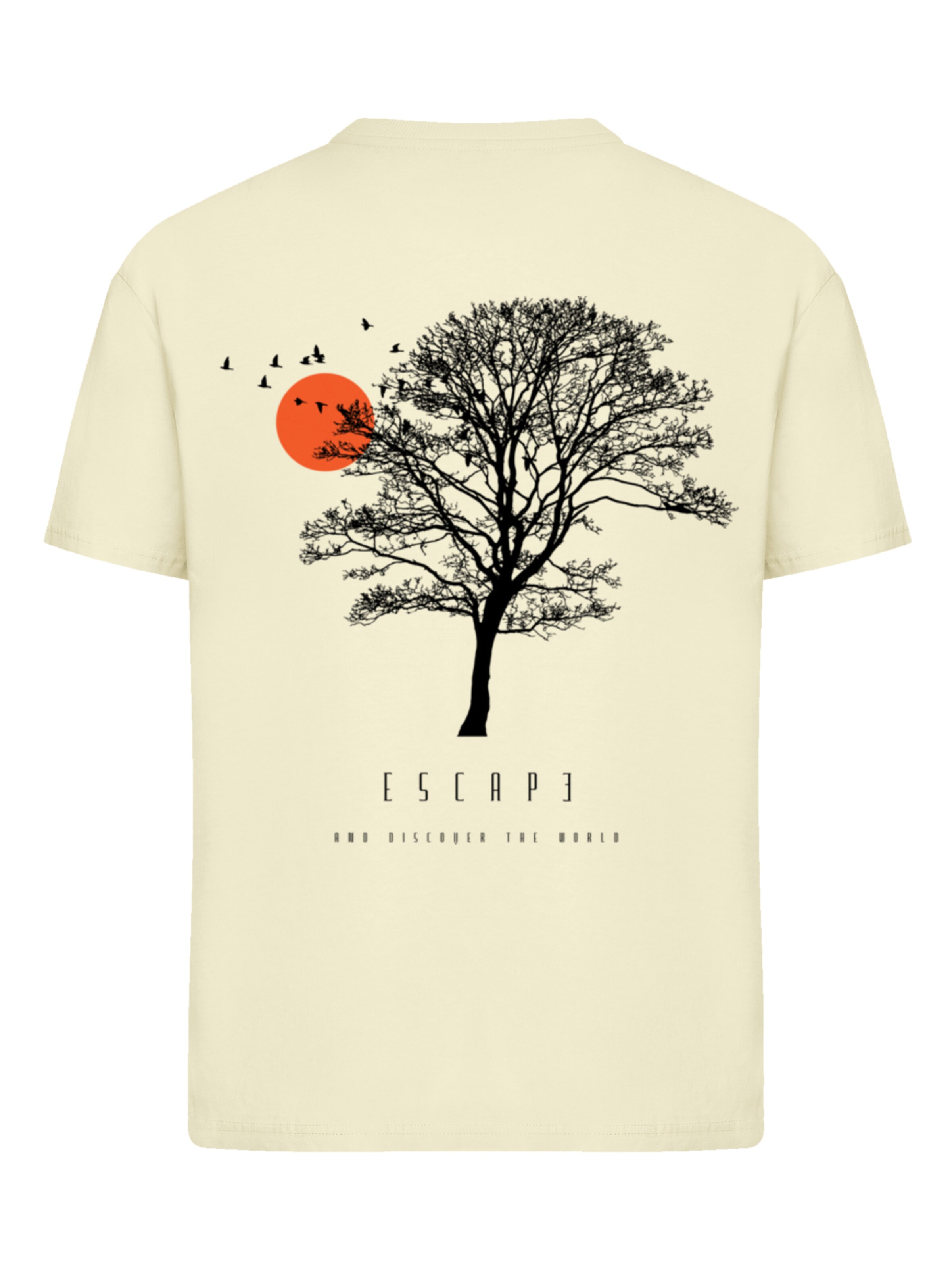 F4NT4STIC T-Shirt 'Escape Discover the World Tree Birds' in Gelb