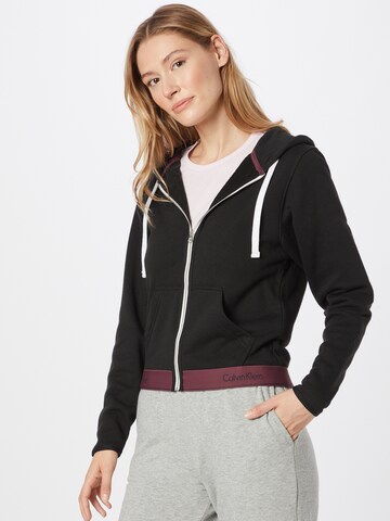 Calvin Klein Underwear Regular Zip-Up Hoodie in Black: front