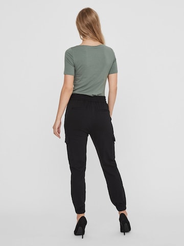 VERO MODA Tapered Cargobroek 'Eva' in Zwart