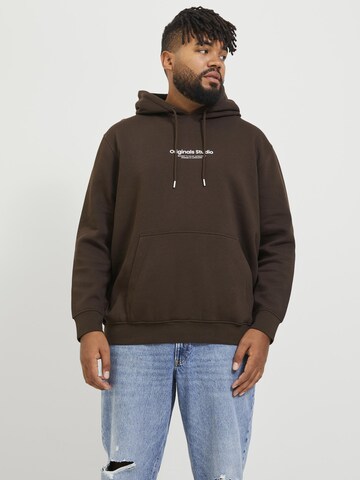 Jack & Jones Plus Sweatshirt 'VESTERBRO' in Brown: front