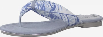 Earth Edition by Marco Tozzi T-Bar Sandals in Blue: front