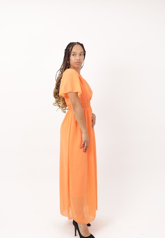 Robe de soirée Elara en orange