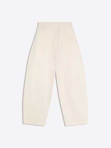 Bershka Baggy Bandplooibroek in Wit