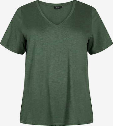 Zizzi Shirt 'Brea' in Groen: voorkant