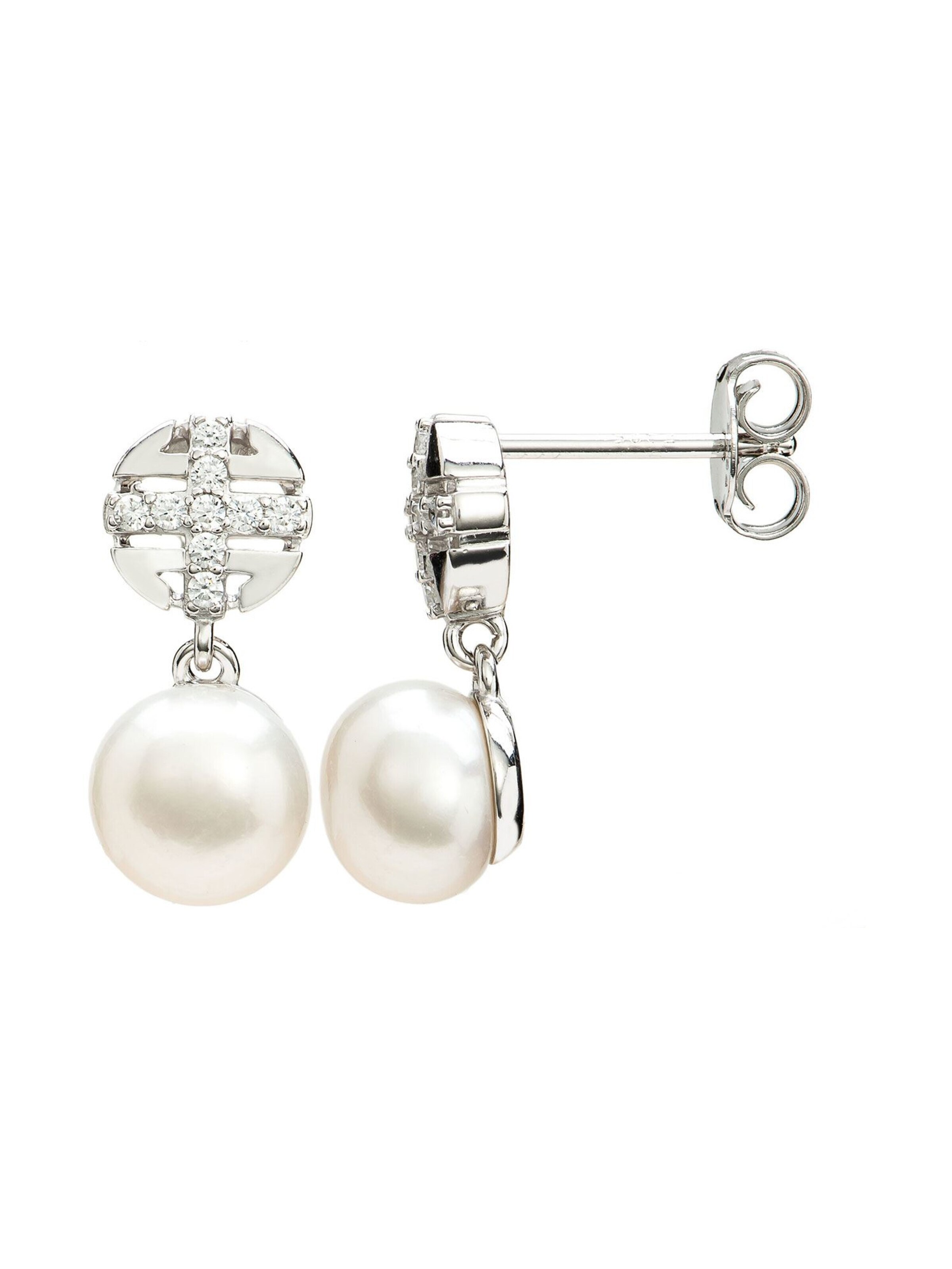Eye Candy Earrings 'ECJ-ER0041' in Silver: front