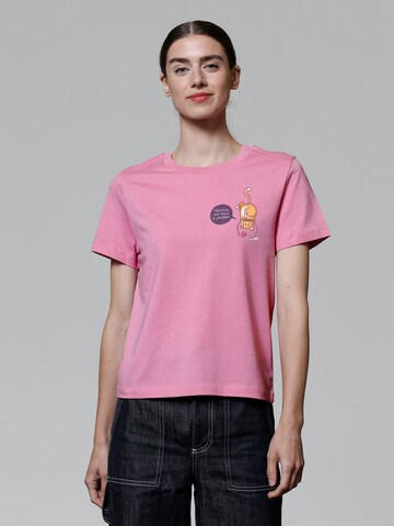 Maglietta 'Funny Cat' di Watapparel in rosa: frontale