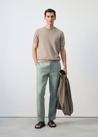 MANGO MAN Slimfit Hose 'Oyster' in Grün: Vorderseite