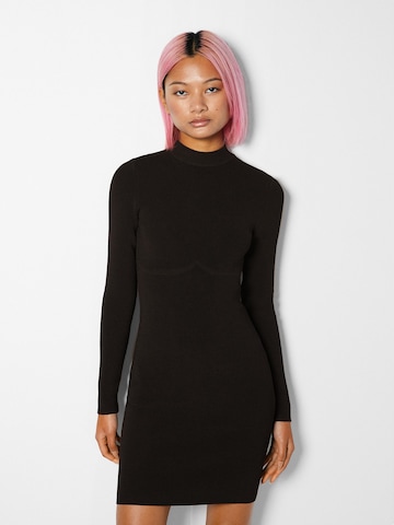 Bershka Knit dress in Black: front