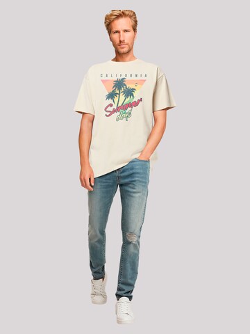 F4NT4STIC Shirt 'California Palmen Retro' in Beige