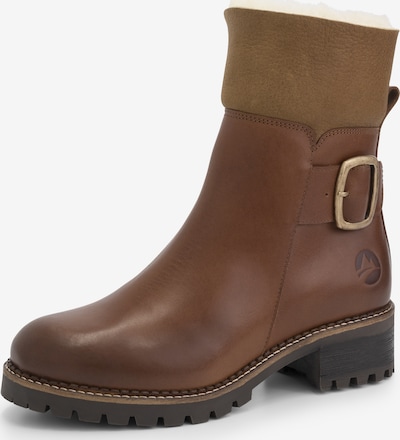 Travelin Bottines 'Gyre' en cognac / or / noir, Vue avec produit