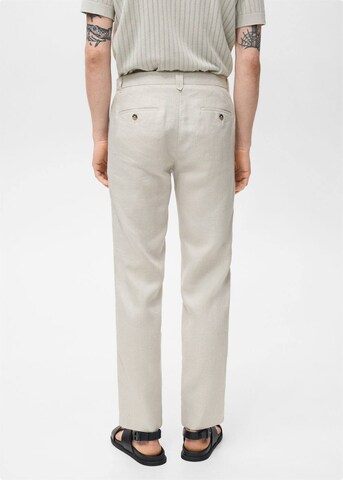 MANGO MAN Slim fit Pants 'Oyster' in Beige