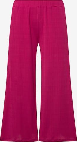 Ulla Popken Wide leg Broek in Roze: voorkant