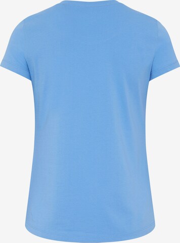 Oklahoma Jeans T-Shirt ' mit floralem Label-Akzent ' in Blau