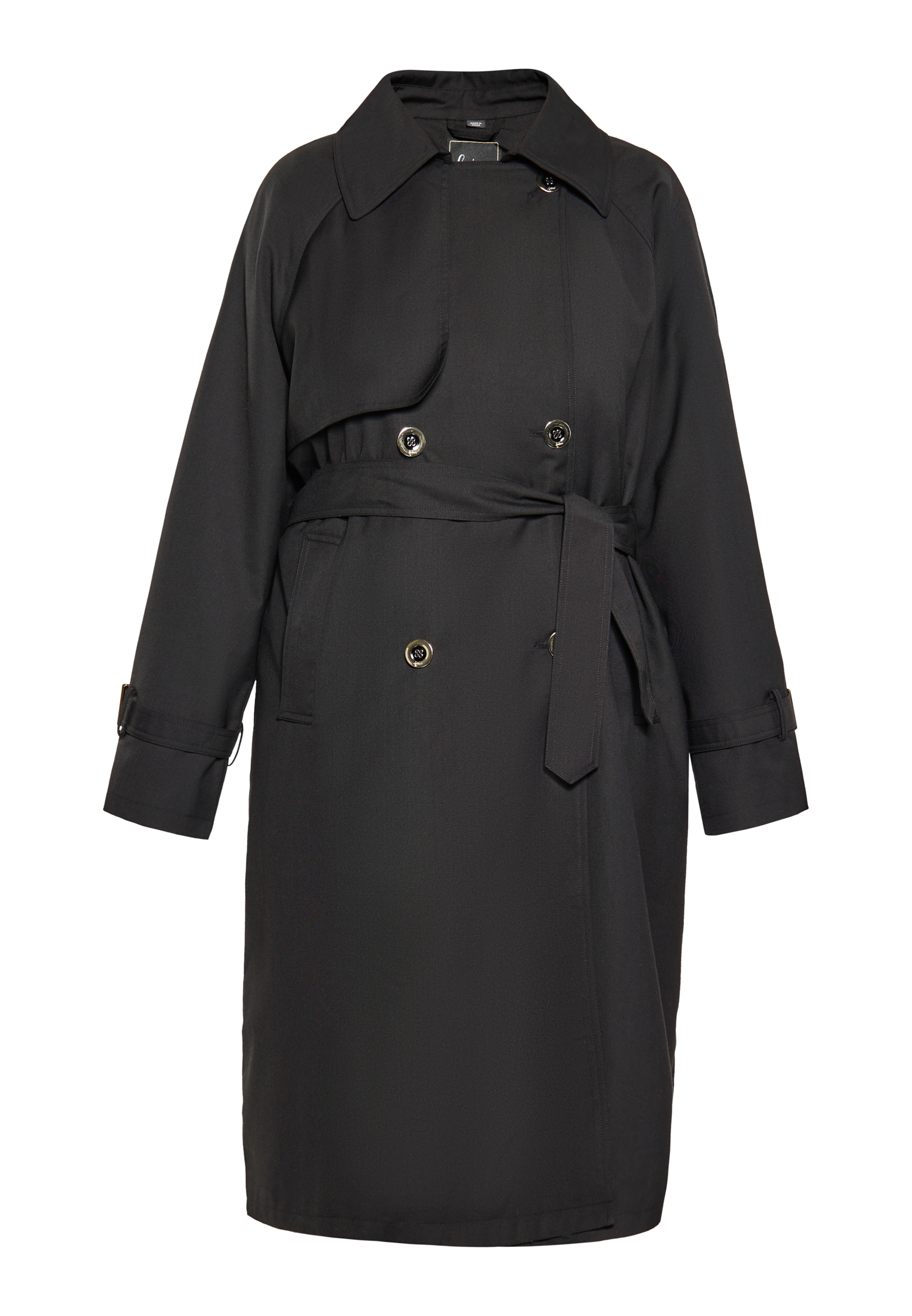 faina Between-seasons coat in Black: front