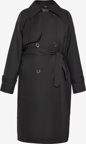 faina Between-Seasons Coat in Black: front