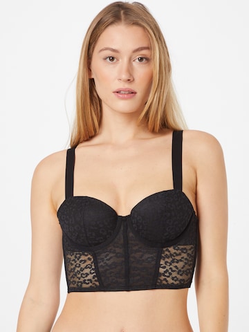 DKNY Intimates Balconette Bra in Black: front