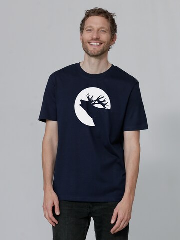 T-Shirt ' Röhrender Hirsch ' Watapparel en bleu : devant