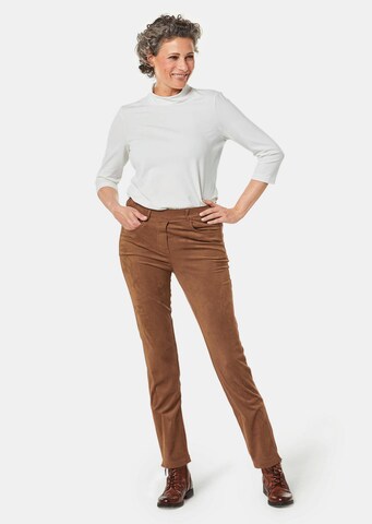 Goldner Slimfit Broek in Bruin