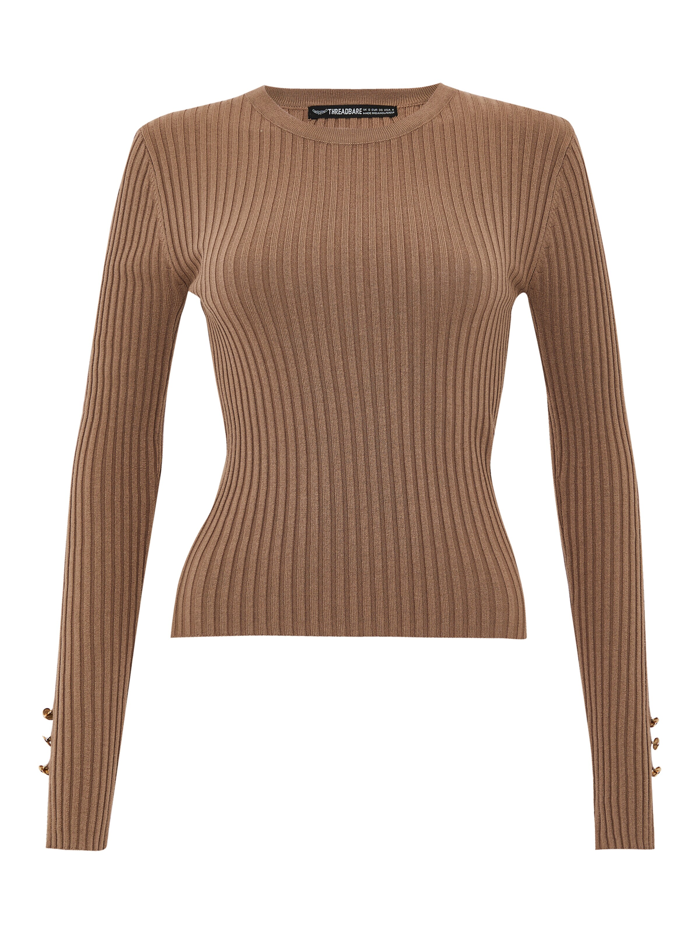 Threadbare Pullover 'Hannah' in Braun: Vorderseite