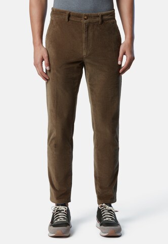 North Sails Slimfit Chino 'Defender' in Bruin: voorkant