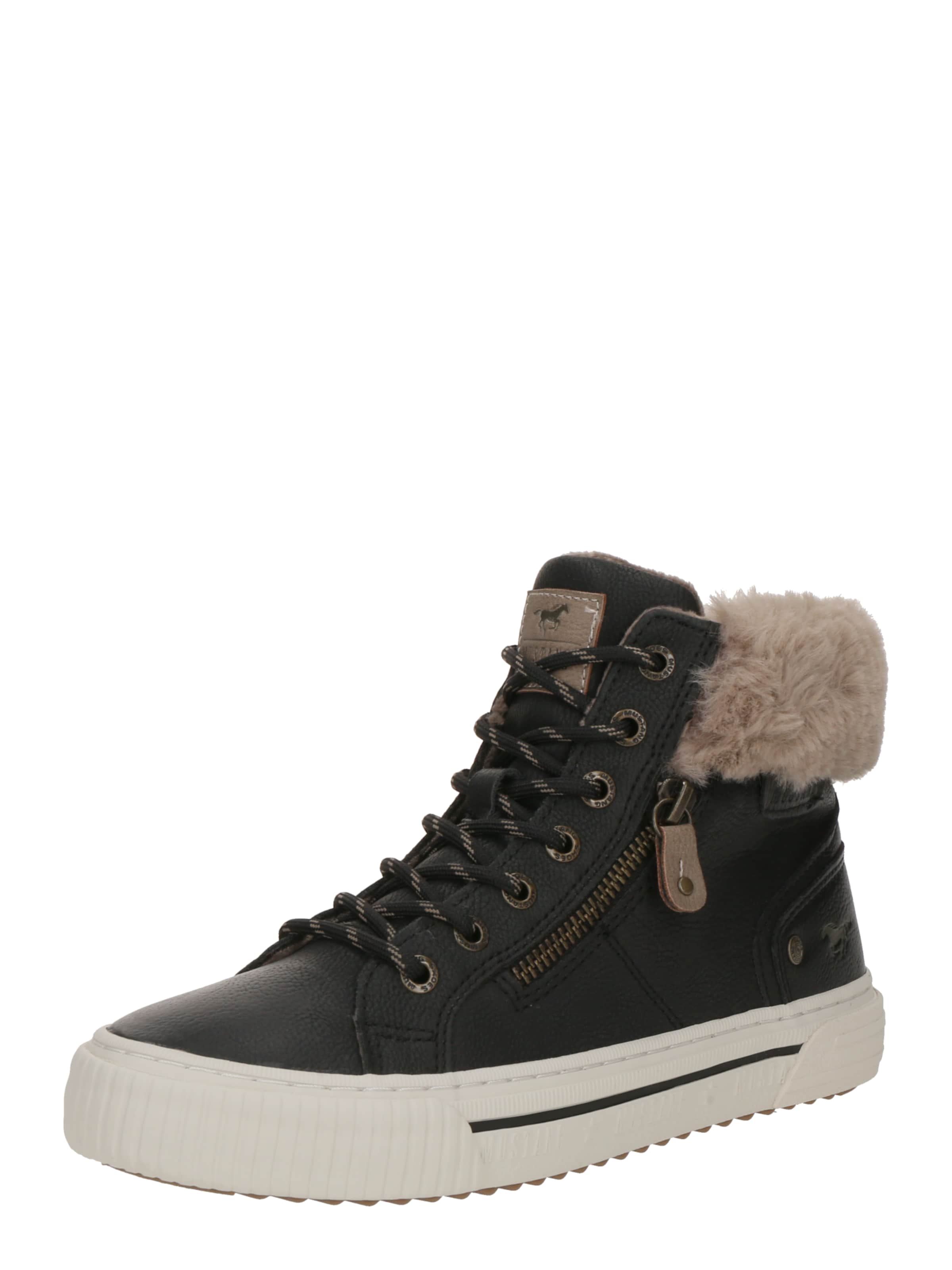MUSTANG Snørestøvletter 'Kalua' i sort: forside