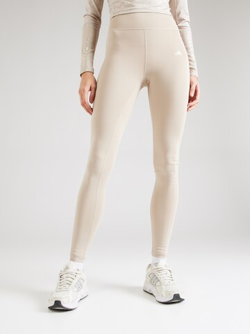 ADIDAS PERFORMANCE Skinny Fit Спортен панталон 'Optime' в бежово: отпред