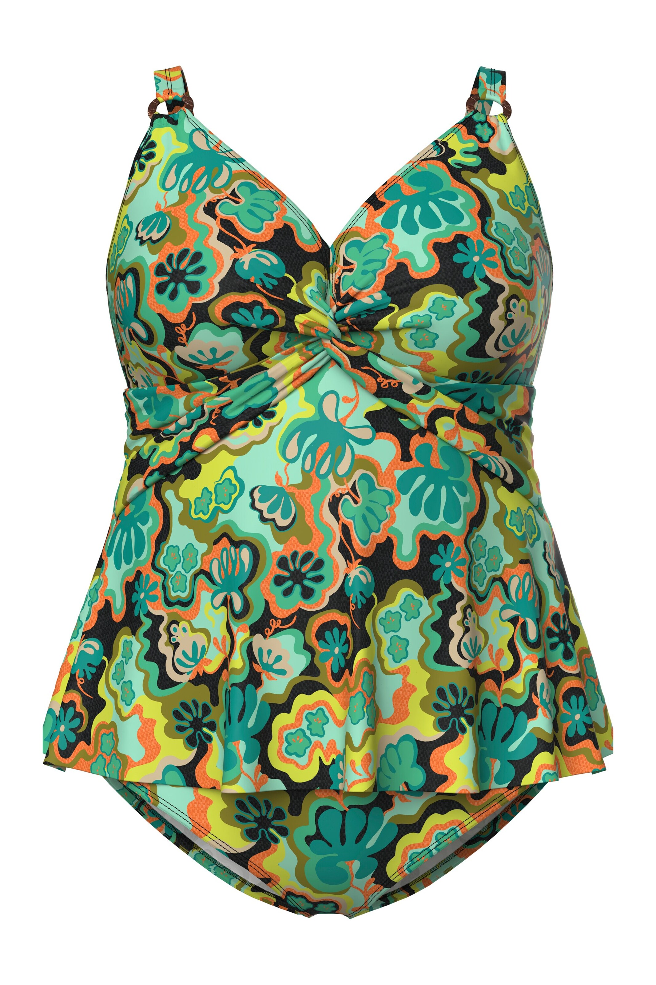 Ulla Popken Triangle Tankini in Mixed colours: front