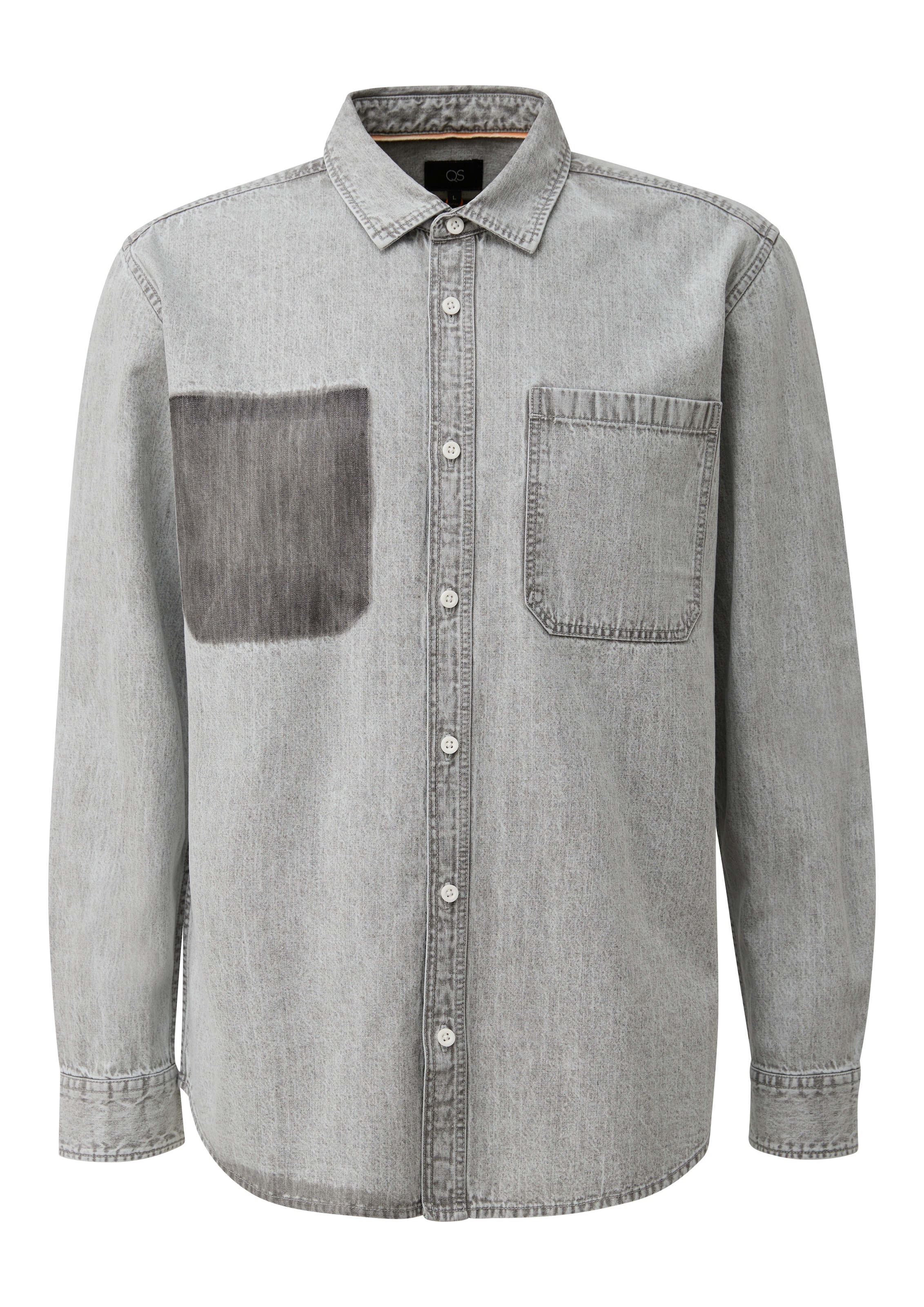 Coupe regular Chemise QS en gris : devant