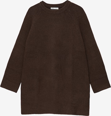 Robes en maille Pull&Bear en marron : devant