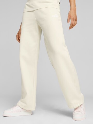 PUMA Regular Спортен панталон 'ESS+' в бяло: отпред
