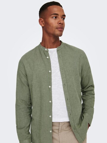 Only & Sons Slim fit Overhemd 'Caiden' in Groen