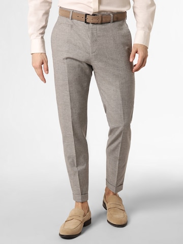 STRELLSON Slim fit Pleated Pants 'Luc' in Grey: front