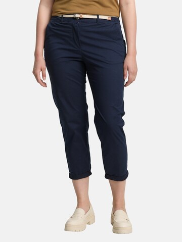 Slimfit Pantaloni chino di Tom Tailor Women + in blu: frontale