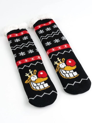 United Labels Socken 'Hüttensocken Ralph Ruthe Rentier Rudi'‌‌‌‌‌‌‌‌ in Schwarz