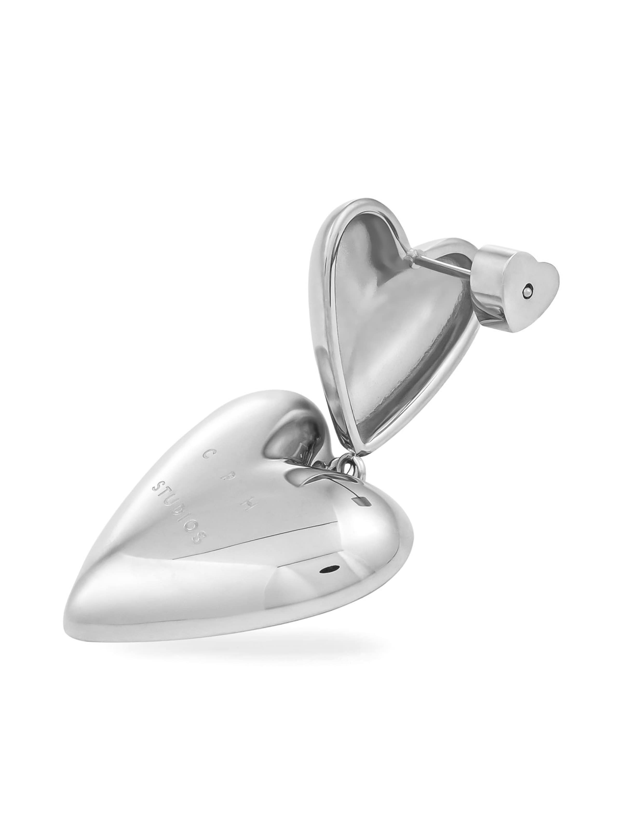 Copenhagen Studios Ohrringe 'Puffy Hearts' in Silber