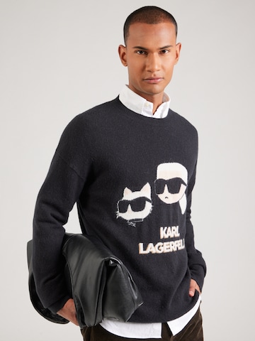 Pull-over Karl Lagerfeld en noir : devant