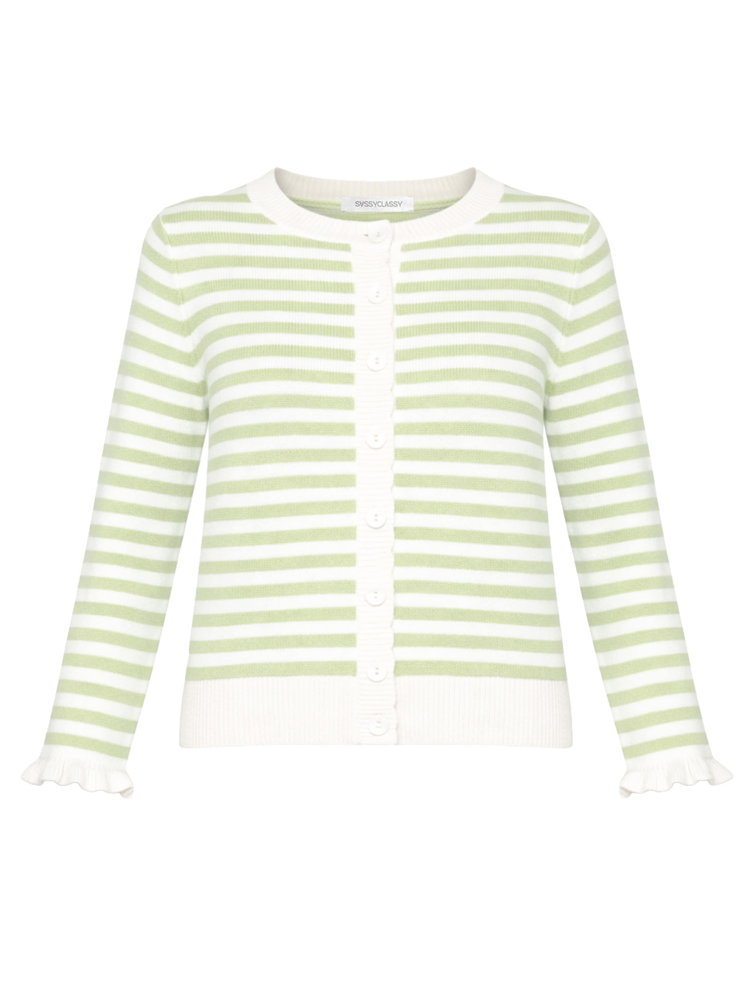 SASSYCLASSY Strickjacke‌‌ in Grün: Vorderseite