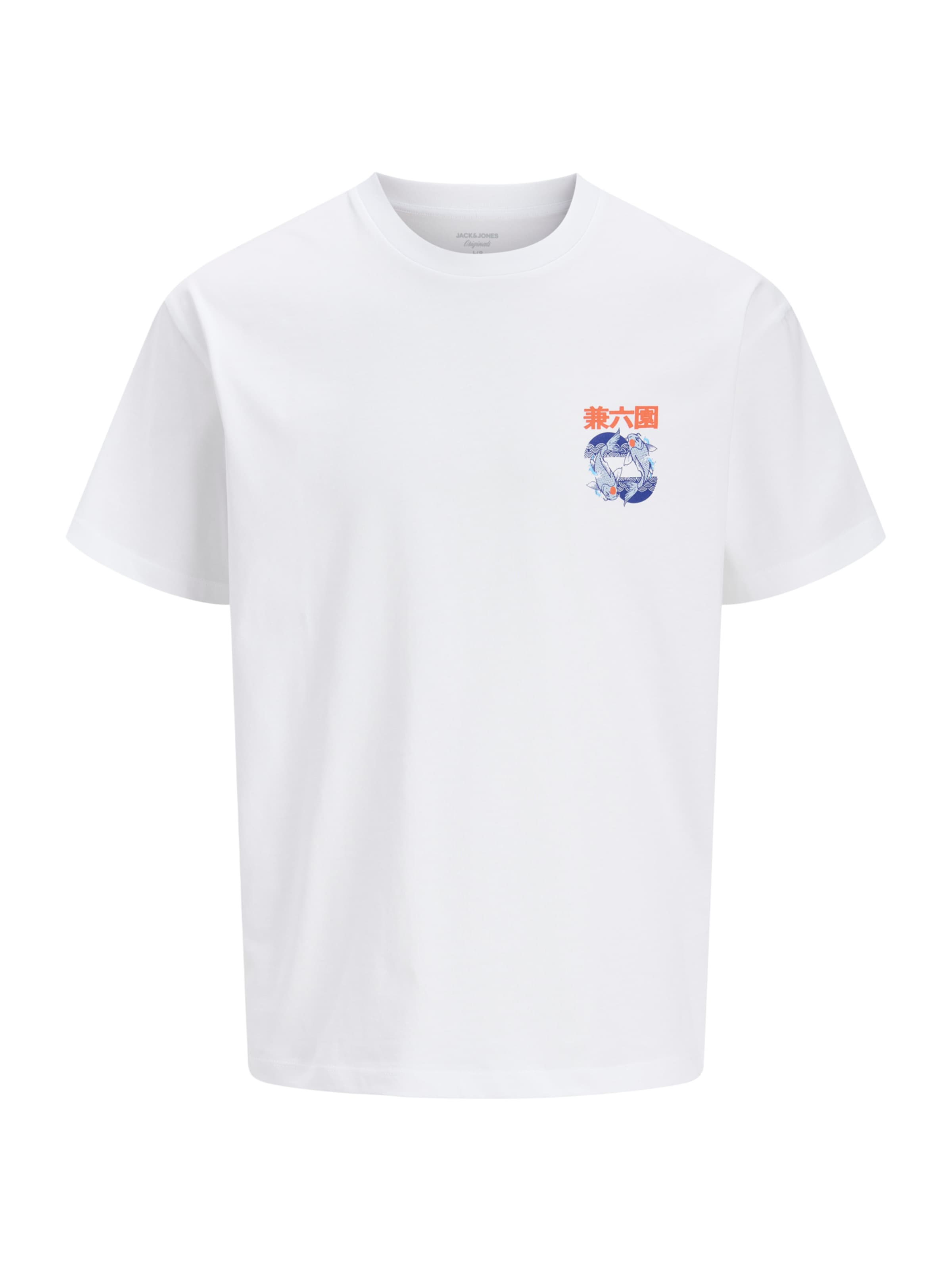 JACK & JONES Футболка 'JORKPOT' в размере XS в Синий / Оранжевый / Белый, Обзор товара