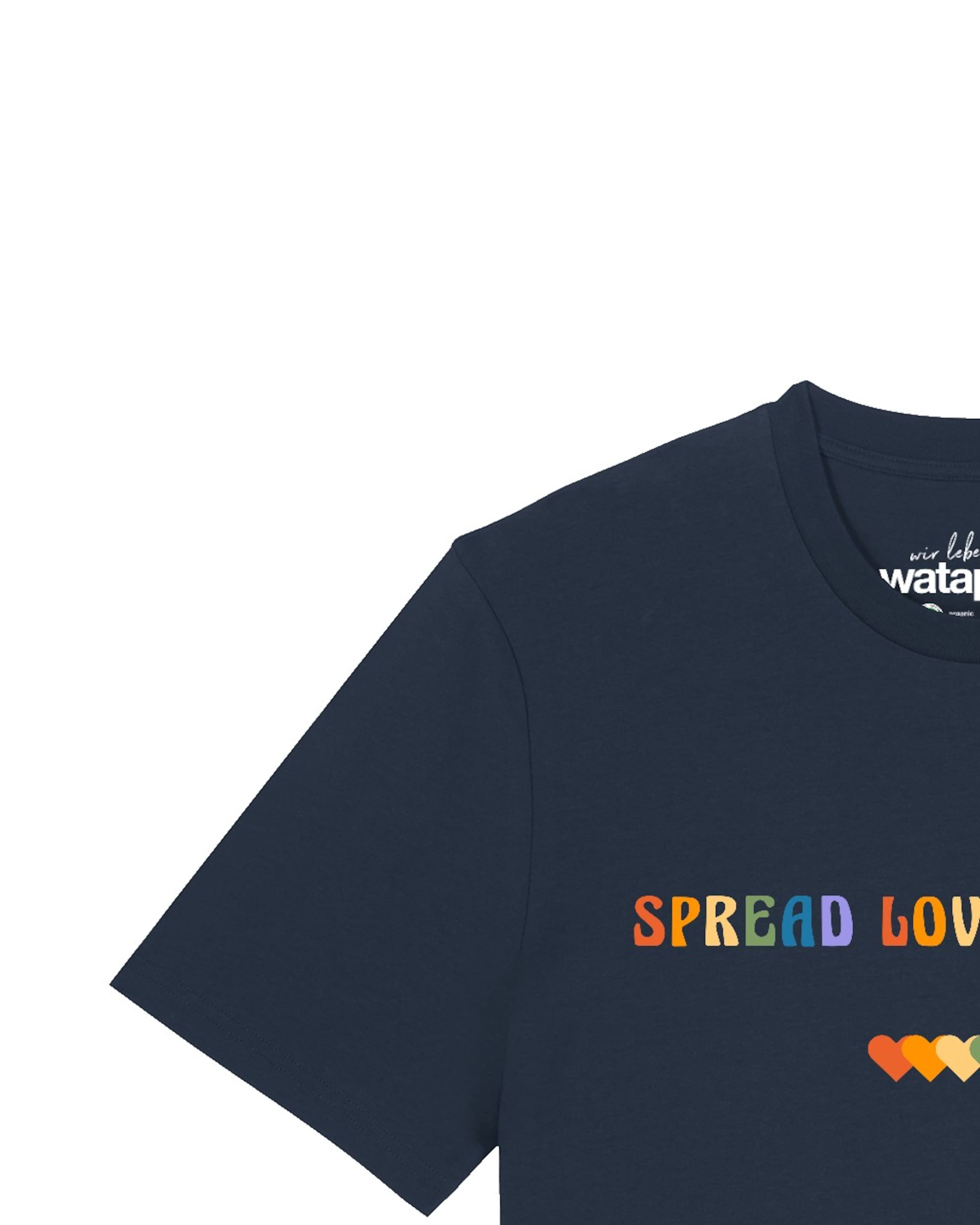 Maglietta 'Spread Love Not Hate' di Watapparel in blu
