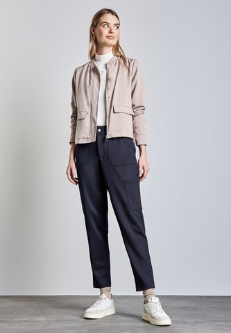 STREET ONE Slimfit Jersey Twill Cargo-Hose in Blau